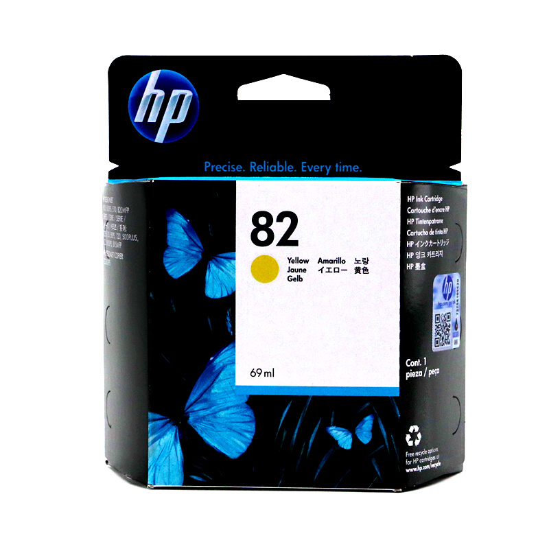 惠普（HP） C4913A 原装 82号黄色墨盒 适用 HP DesignJet 500 510 800