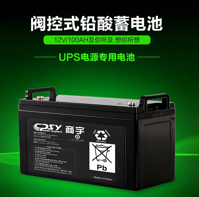 商宇 GW12100 铅酸免维护蓄电池 UPS专用电池 不间断电源 12V100AH