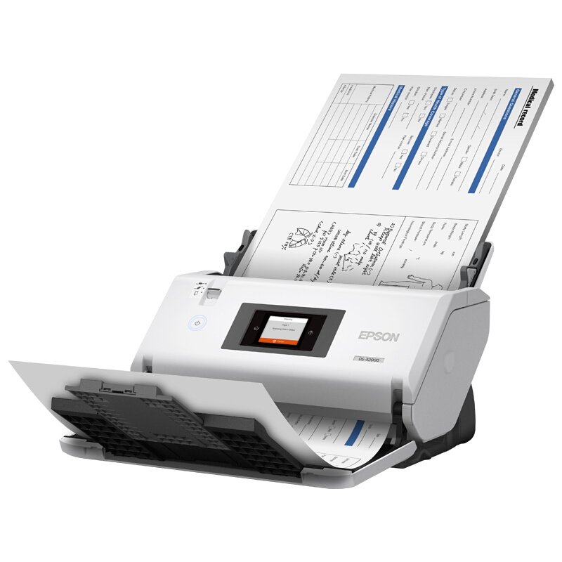 爱普生(EPSON) DS-32000 A3大幅面馈纸式彩色文档高速扫描仪 90ppm 教育阅卷/档案/财务票据/金融资料