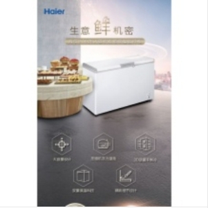 海尔（Haier）冰柜 315升家用冷柜 商用 双温 冷藏冷冻柜 电冰箱 白色 FCD-315SFQ