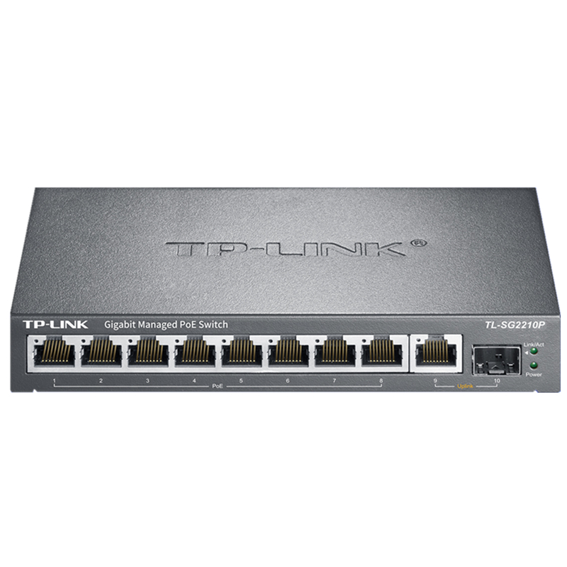 TP-LINK TL-SG2210P 全千兆10口Web网管 云管理PoE交换机 交换设备
